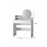 Hanah home Stol za šminkanje Harmony Mini Okrugli, 90 x 40 x 133 cm, Bijeli | Eponuda.ba