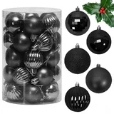 Set crnih božićnih kuglica 34 komada SYSD1688-033