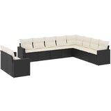  10-dijelni set vrtnih sofa s jastucima crni od poliratana | shoptok.hr