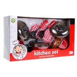  Set za male kuhate sa loncima, tukavicom i rekvizitima - crno/crveni | shoptok.hr