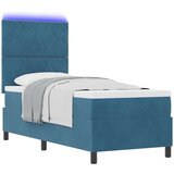  LED Box Spring Krevet Tamno plava 80 x 200 cm tkanina | shoptok.hr
