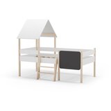 Marckeric Bijeli dječji krevet od masivnog bora u obliku kućice/podignuti 90x190 cm Mint – | shoptok.hr