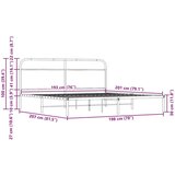 Metalni Kovinski posteljni okvir brez vzmetnice dimljen hrast 193x203cm, (21606960) | Shoptok.si