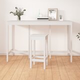 vidaXL barska miza bela 180x80x110 cm trdna borovina | Shoptok.si