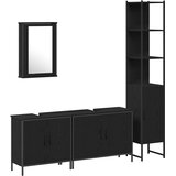  Set namještaja za kupaonicu Zidne 4 pcs Crna Konstruirano drvo | shoptok.hr