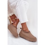 Boto Women's Snow Boots On Platform With Low Shaft Dark Beige Izamine | Shoptok.si