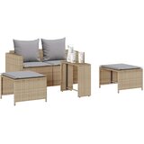  Vrtni set od 5 dijelova s jastucima, složiv, bež, poliratan | shoptok.hr