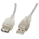 Lanberg CA-USBE-12CC-0018-TR USB cable 1.8 m USB 2.0 USB A Transparent | shoptok.hr