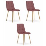 Brandless Stol KARA - roza žamet / noge v barvi lesa x 3, (22044495) | Shoptok.si