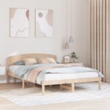 vidaXL posteljni okvir s hrbtno podporo 150x200 cm iz trdnega bora | Shoptok.si