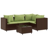Maison Chic Seti vrtnega pohištva - Vrtna garnitura - Vrtni pohištvo set 5-delna z blazinami rjav poli ratan, (21819130) | Shoptok.si