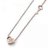  Ženski oliver weber keylove roze zlatni lančić sa belim swarovski kristalom ( 12171rg ) Cene