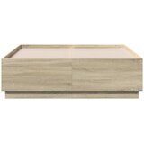  Okvir za krevet s LED svjetlima boja hrasta 135 x 190 cm drveni | Eponuda.com