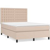 vidaXL Box spring postelja z vzmetnico kapučino 140x200cm umetno usnje, (20893163) Cene
