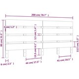  Uzglavlje bijelo 200 x 3 x 80 cm od masivne borovine | Eponuda.com