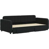 vidaXL Dnevni krevet na razvlačenje s ladicama crni 90 x 190 cm baršun | shoptok.hr