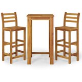  3-dijelni vrtni barski set od masivnog bagremovog drva Smeđa 60 cm table length | Shoptok.si