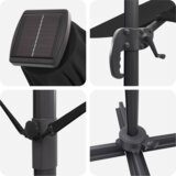 vidaXL Samostoječi Roma Senčnik z LED-ji Črn 352x251x265 cm Aluminij | Shoptok.si