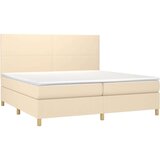  S oprugama i madracem krem 200 x 200 cm od tkanine | shoptok.hr