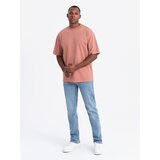 Ombre Men's LOOSE FIT T-shirt with pocket - beige | Shoptok.si