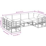 vidaXL Sjedeća garnitura za vrt 6 pcs Crna Aluminij | shoptok.hr