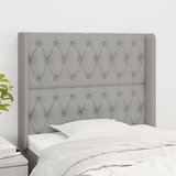  Uzglavlje s ušima svjetlosivo 93x16x118/128 cm od tkanine | shoptok.hr