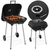 Kaminer vrtni roštilj na oglje s poklopcem – prenosni BBQ roštilj s kolesi in policami Cene