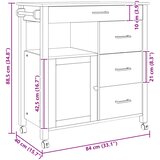 Kuhinjski kolica MONZA Crna 84 x 40 x 88,5 cm | shoptok.hr