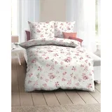 POSTELJNINA Soft Floral 140/200 cm bombažni flanel opečnato rjava