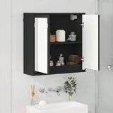 Kupaonski ormar s ogledalom s policom Crna 60 x 20 x 60 cm | shoptok.hr