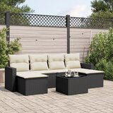 vidaXL 7-dijelni set vrtnih sofa od poliratana s jastucima crni | shoptok.hr