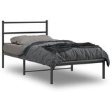 vidaXL Metalni okvir za krevet s uzglavljem crni 100x200 cm | shoptok.hr