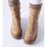 Gemre Umber insulated brown ankle boots chunky platform | ePonuda.com