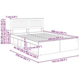  Konstrukcija postelje z vzglavjem Rjav hrast 140 x 200 cm, (5000103422) | Shoptok.si