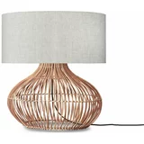 Good&Mojo Kremno bela/naravna namizna svetilka s tekstilnim senčnikom (višina 60 cm) Kalahari –
