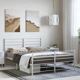  Metalni okvir kreveta uzglavlje i podnožje bijeli 135 x 190 cm | shoptok.hr