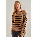 Bianco Lucci Women's Crew Neck Striped Knitwear Sweater | Eponuda.ba