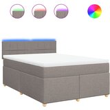 vidaXL Box spring postelja z vzmetnico taupe 140x190 cm blago, (21304396) | Shoptok.si