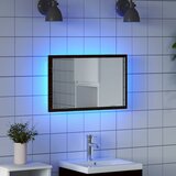  Kupaonsko ogledalo s LED svjetlima crni hrast 60x8,5x37 cm Cijene