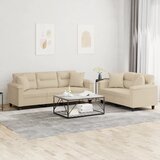  2-dijelni set sofa s jastucima krem od mikrovlakana | shoptok.hr