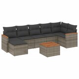  The Living Store Vrtna sedežna garnitura 8-delna z blazinami siv poli ratan - Vrtna Sedežna Garniture, (21451095) | Shoptok.si