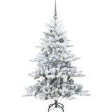 vidaXL Umjetno božićno drvce s nogom s 150 LED dioda Bijelo 150 cm PVC | shoptok.hr