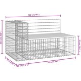  Vrtna klupa s gabionskim dizajnom 122 x 71 x 65,5 od borovine | shoptok.hr