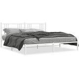  Metalni okvir za krevet s uzglavljem bijeli 183x213 cm | shoptok.hr