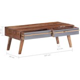  Stolić za kavu sivi 110 x 50 x 40 cm od masivnog drva | shoptok.hr
