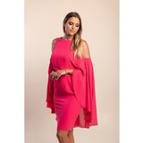 Fenzy Midi Obleka Z Izrezom Na Ramenih, Roza | Shoptok.si