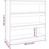 Ormarić za knjige / sobna pregrada bijeli 100 x 30 x 103 cm | shoptok.hr