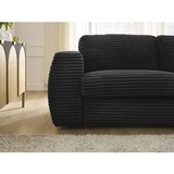 Bobochic Paris Črna sedežna garnitura za spanje/raztegljiva iz rebrastega žameta 240 cm Hugo – | Shoptok.si