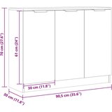 vidaXL Komoda Artisan hrast 90,5x30x70 cm izrađeno drvo | shoptok.hr