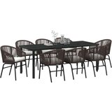 vidaXL set vrtnih stolica od 9 komada smeđeg PE ratana | shoptok.hr